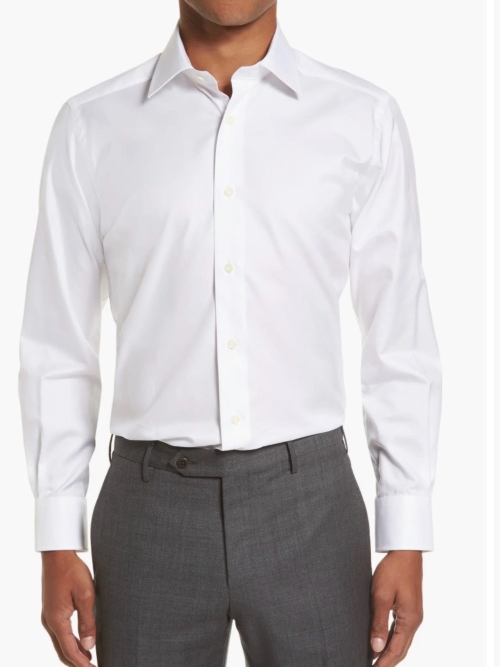 David Donahue trim fit white dress shirt size 18